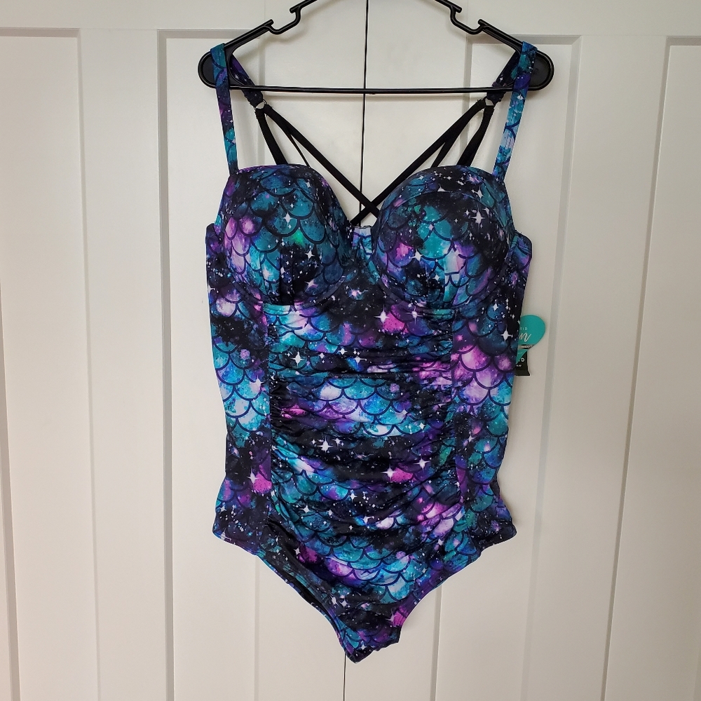 Torrid space mermaid swimsuit size 2